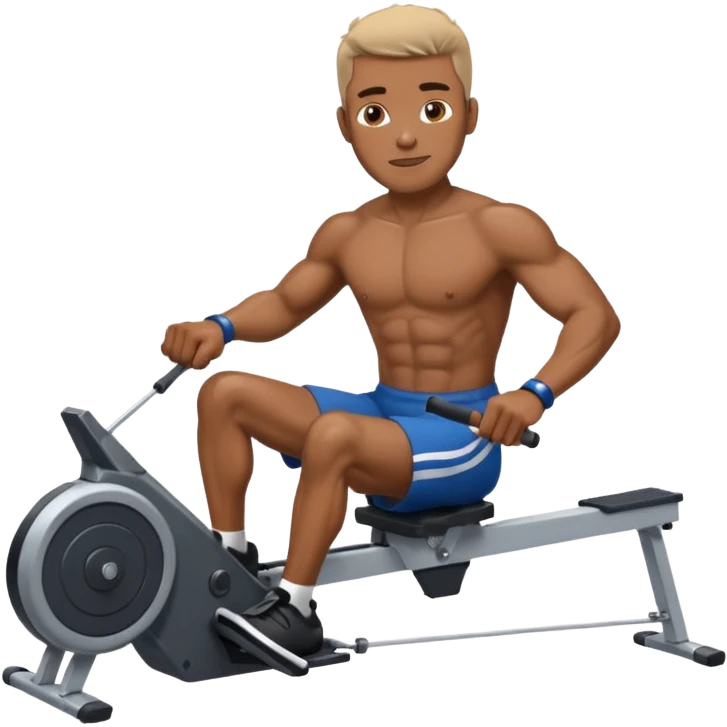 african american male on rowing machine emoji