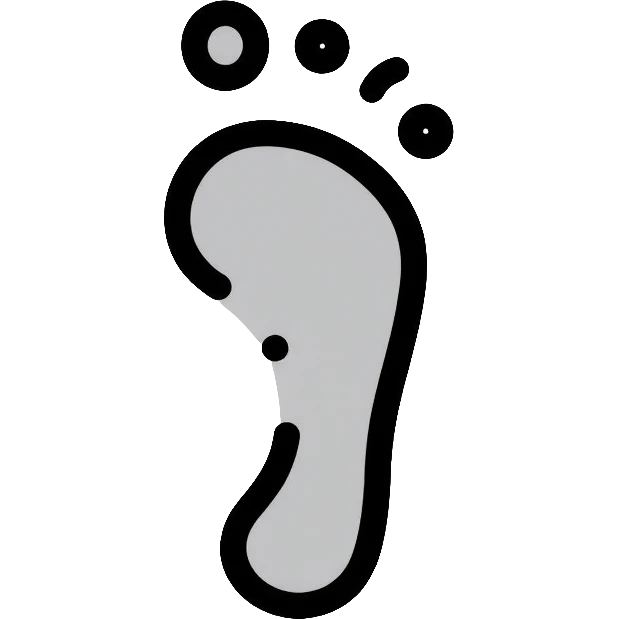 A single small human footprint, representing the first easy step in a journey emoji