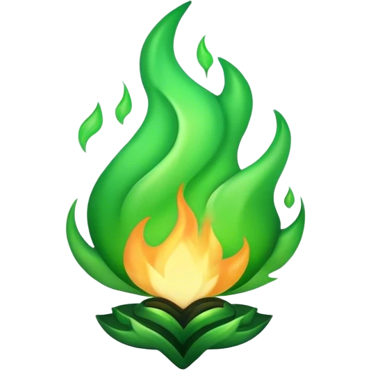 Green flames emoji