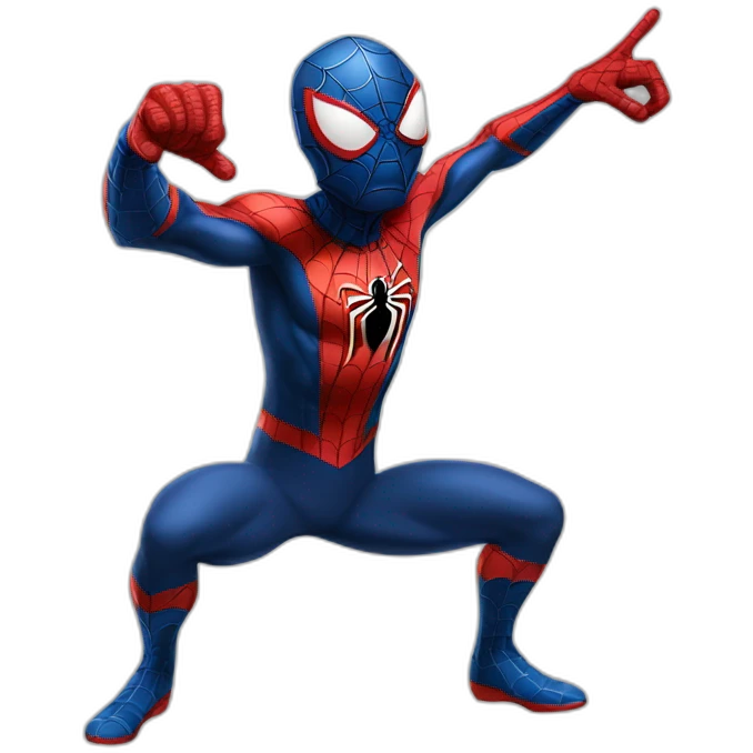 Spiderman pointing with both hands emoji