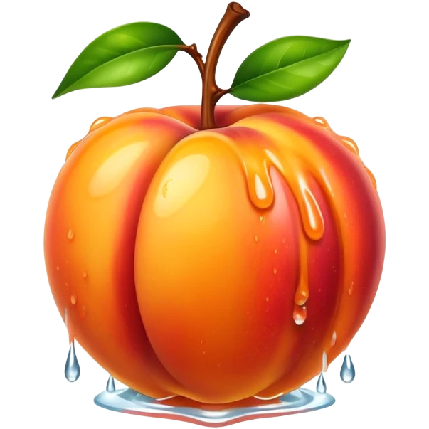 Wet dripping Nectarine emoji