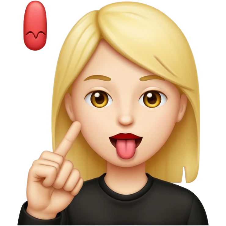 Tongue emoji with middle finger emoji