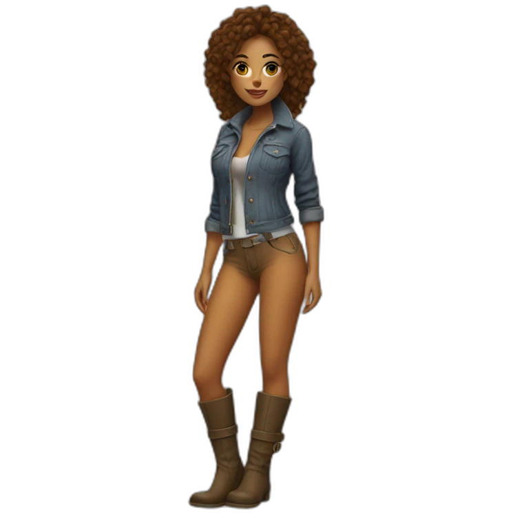 Hot girl with boots emoji