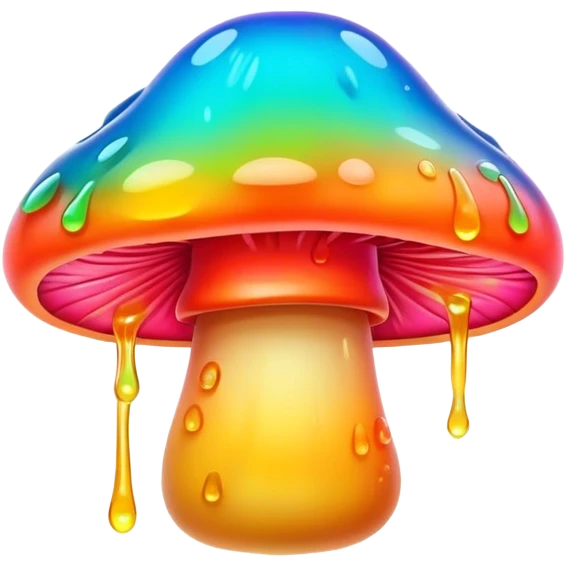 gummy neon melting mushroom  emoji