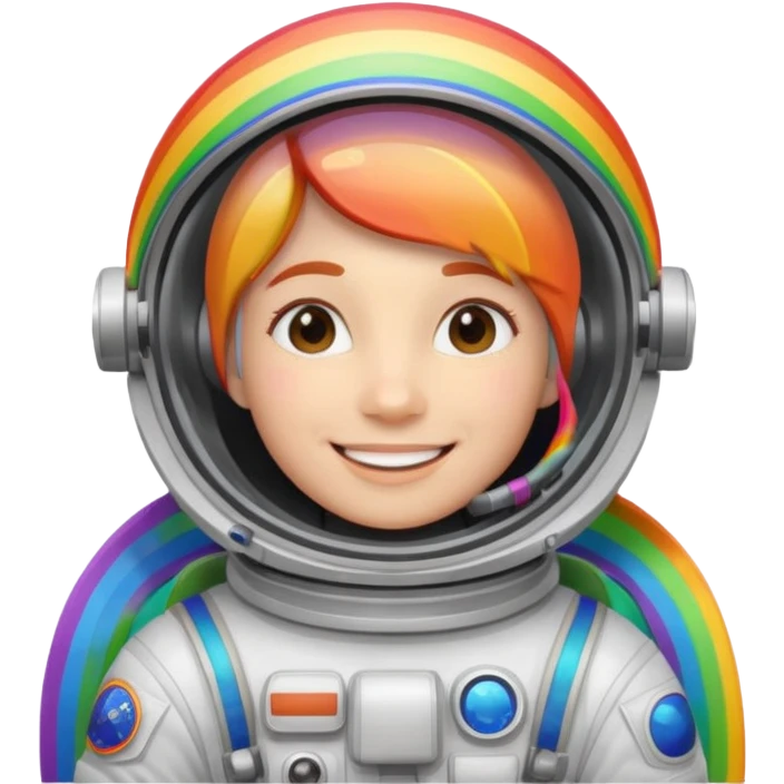 Astronaut with rainbow trail emoji