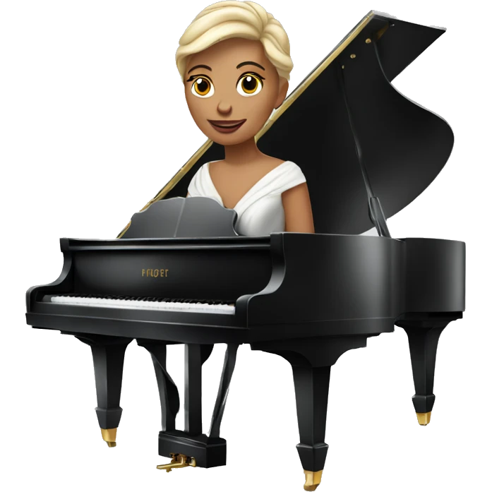 elegant lady in a classy dress playing the grand piano emoji