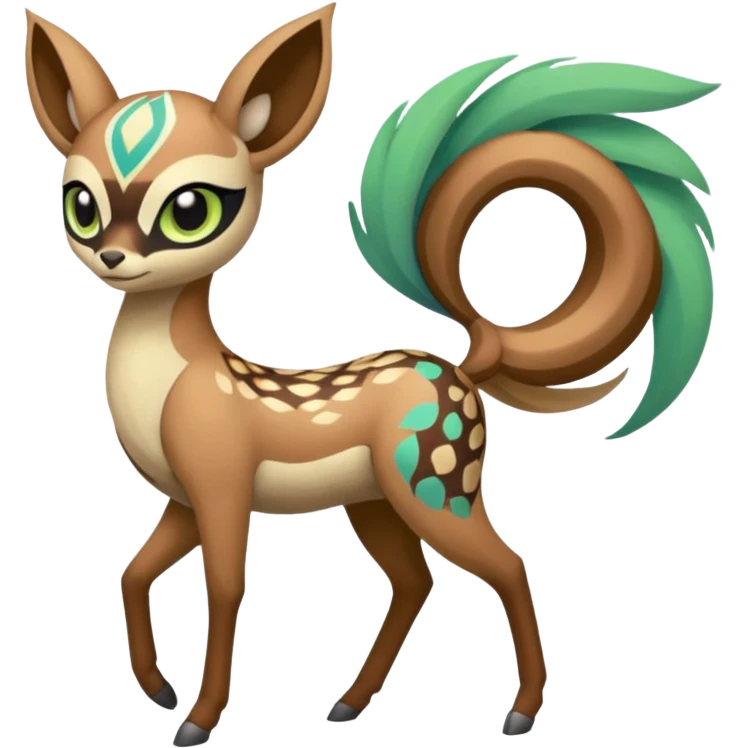 Tribal marked Fonbri-Falvie-Vernid-Meloetta-hybrid-fusion, full body emoji