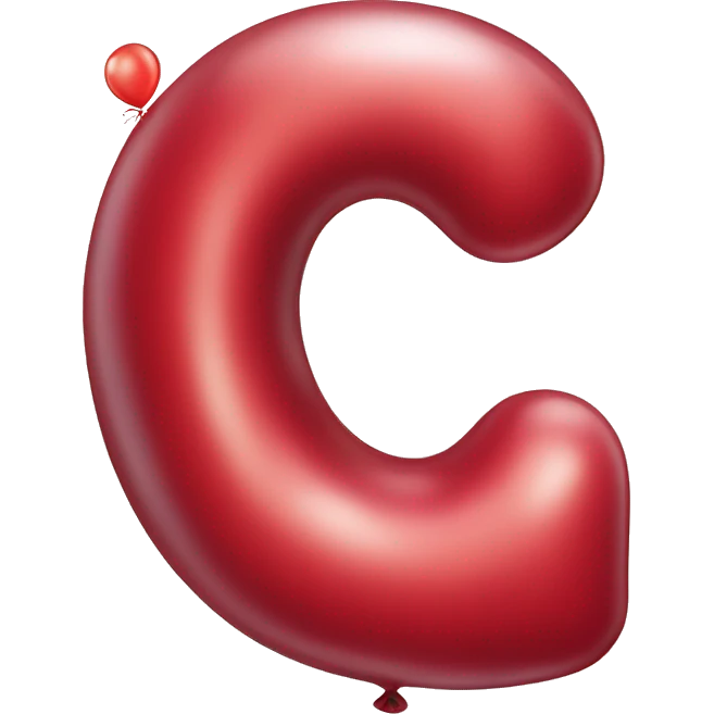 red balloon in the form of the number 6 emoji