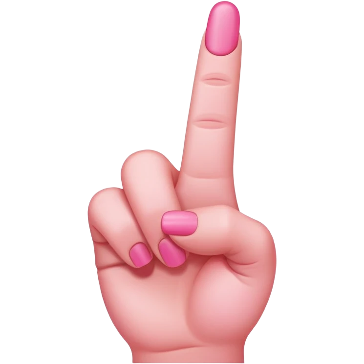 Pink middle finger emoji