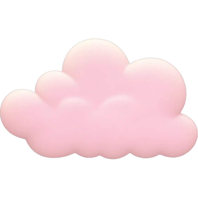 Pastel Pink Cloud "A soft pastel pink cloud with a glowing outline, tiny star and heart sparkles floating around, and a dreamy, surreal look." emoji