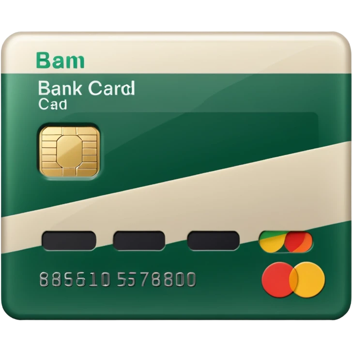 light beige bank card with dark green stripes emoji