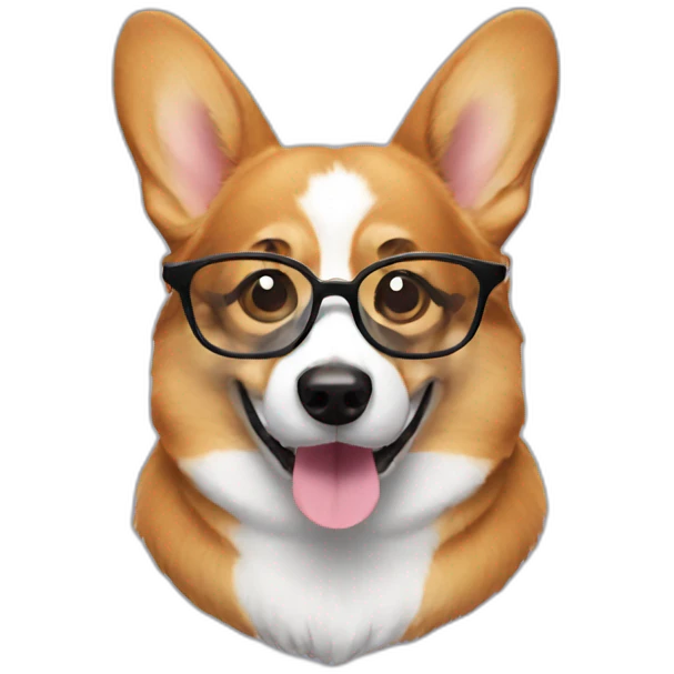 Corgi with glasses emoji