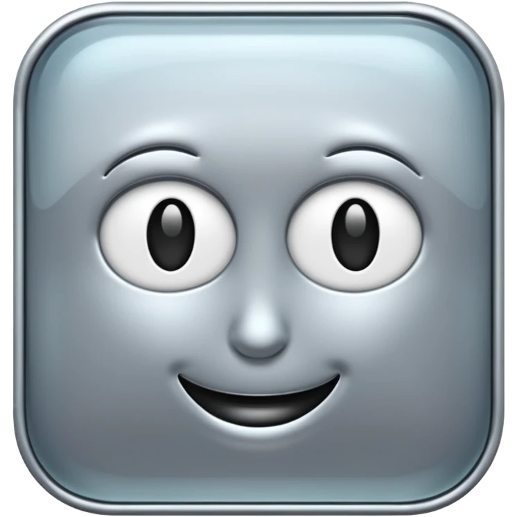 glassy silver emoji