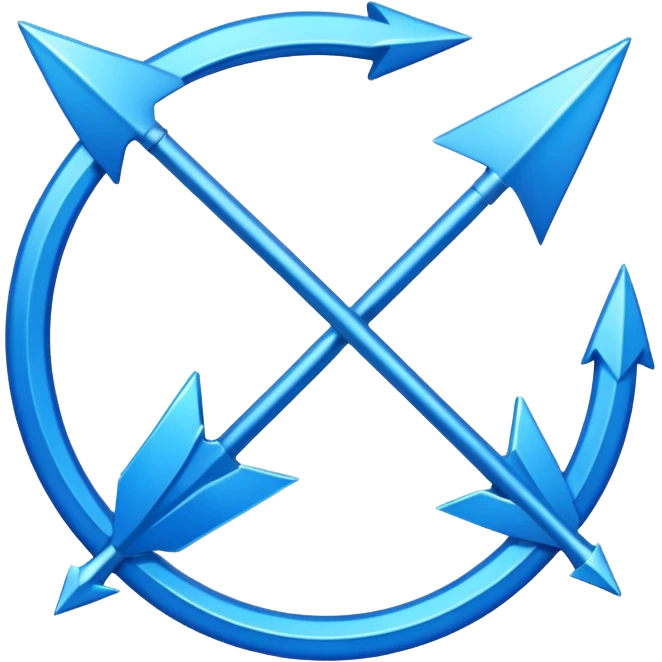 mac os icon conversion, 2 arrows cicrcle, vivid blue, skeuomorphic emoji