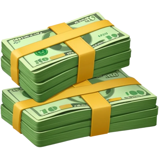 cash pile, make bills rectangular emoji