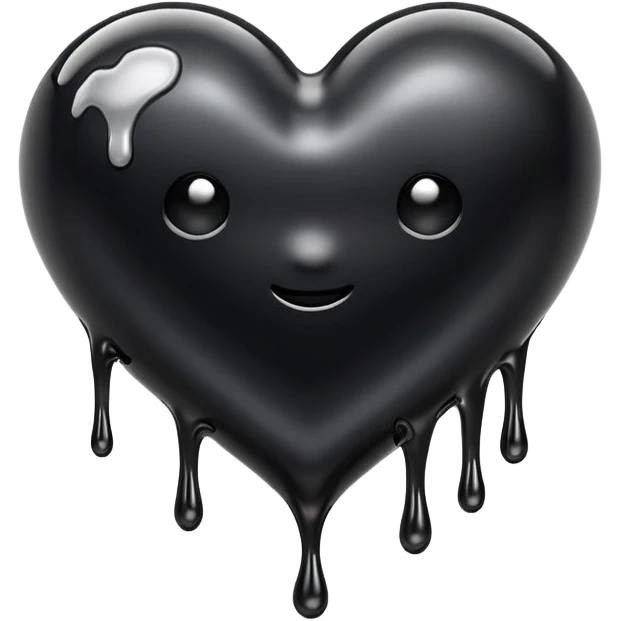 black oil heart melts emoji