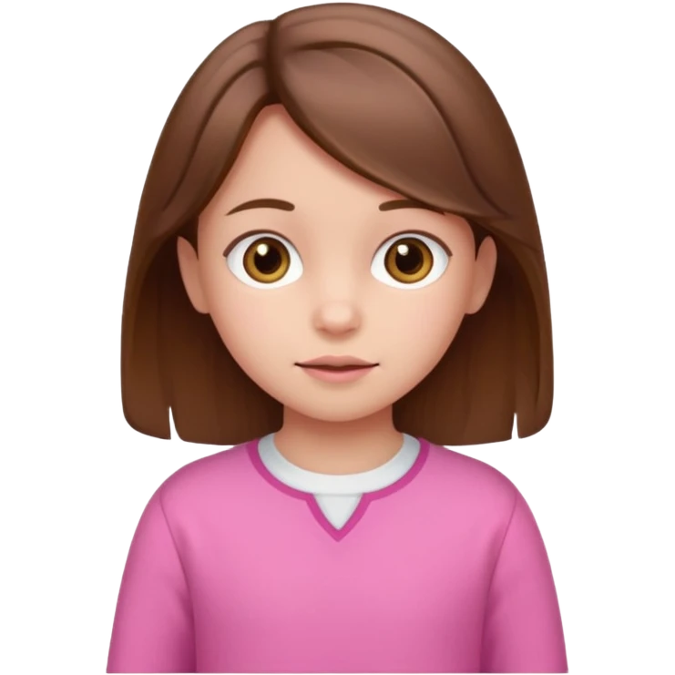 little kid girl, brown hair, pink clothes emoji