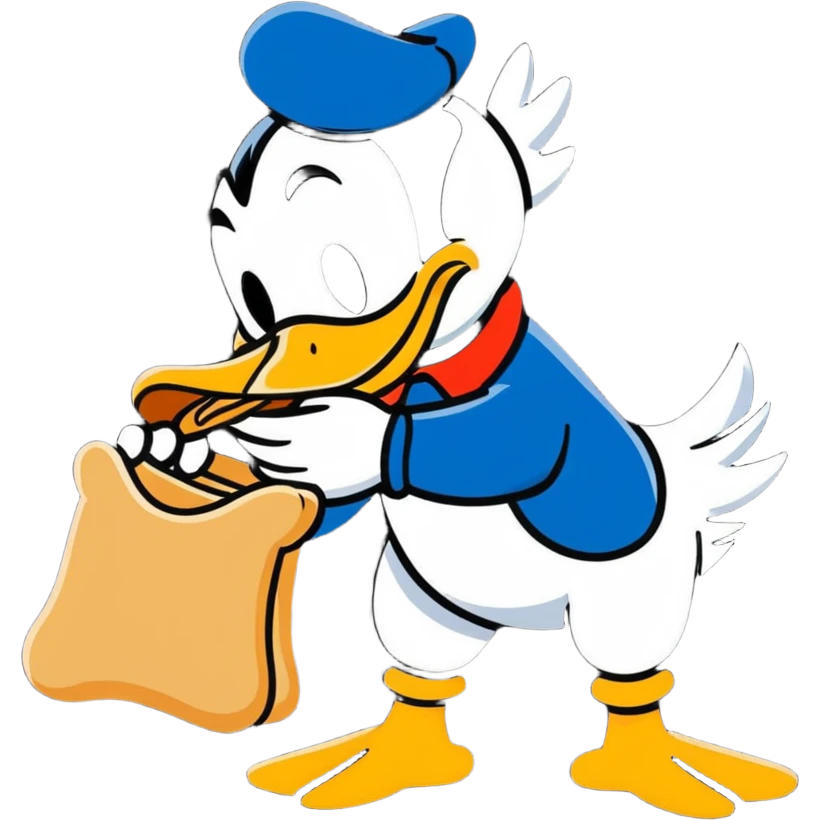 Donald Duck eats dog emoji