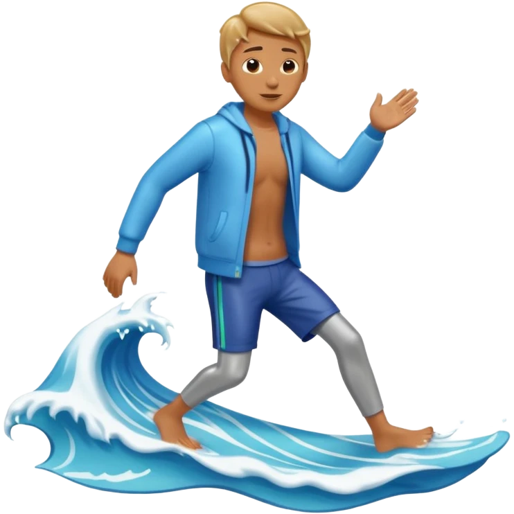  walking on a wave emoji