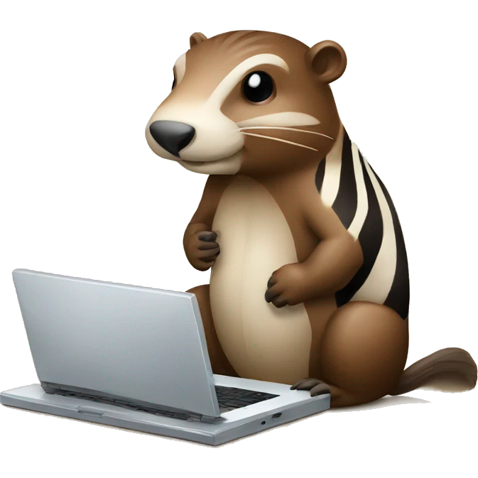beaver zebra with laptop emoji