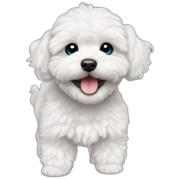 blue eyes maltipoo smiling emoji