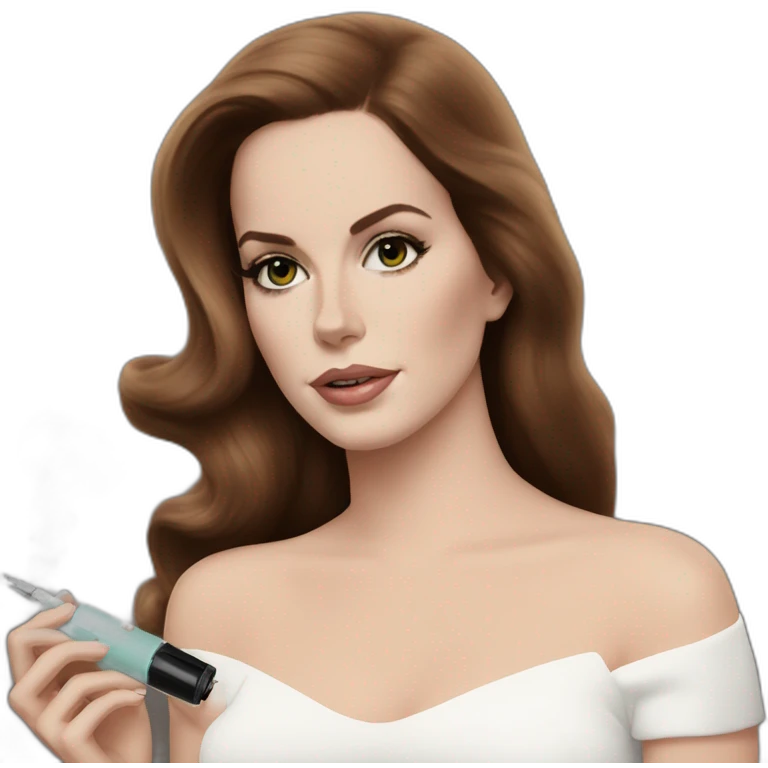 lana del rey with a vape emoji