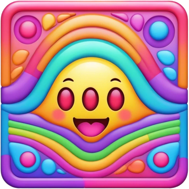 Psychedelic colored Border line emoji