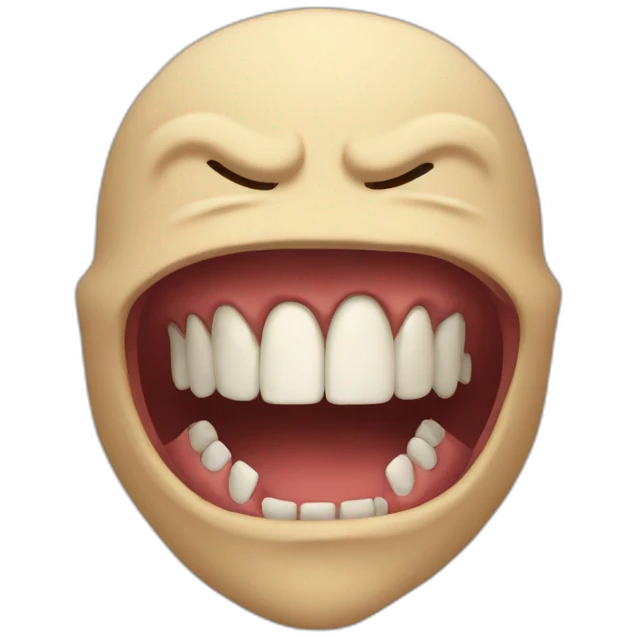 strong muscilar jaw face mewing emoji