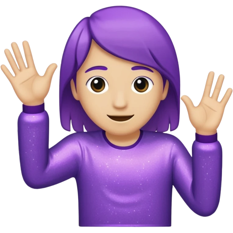 Glitter Purple and Cian hangloose emoji