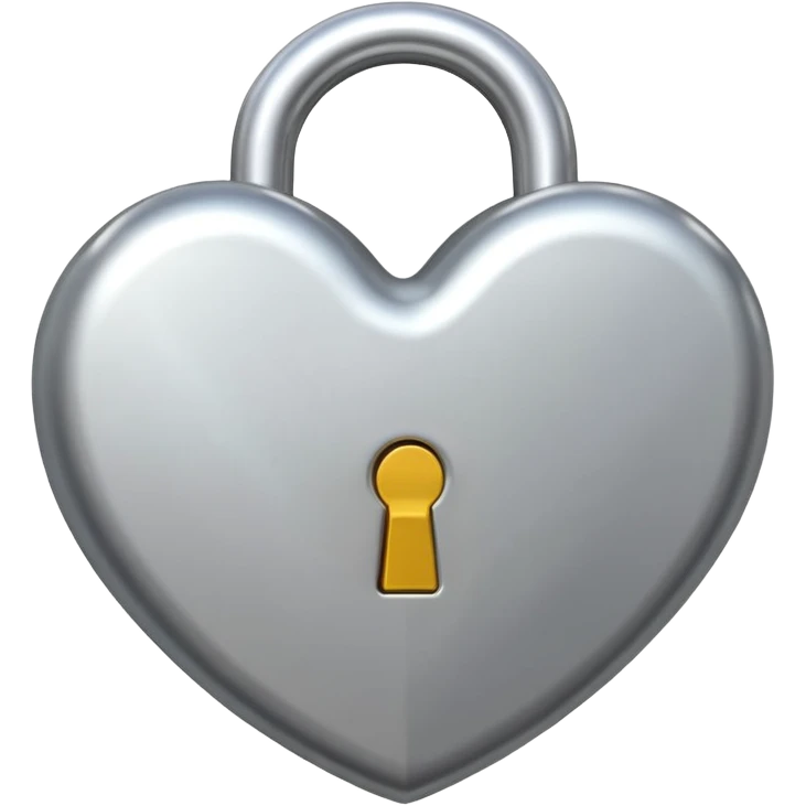 Heart lock silver  emoji