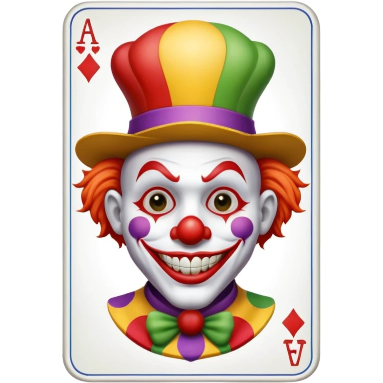 poker card with a funny jolly joker inside the card emoji