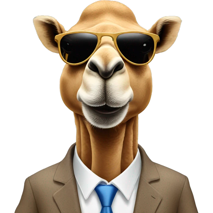camel businessman with sunglasses emoji