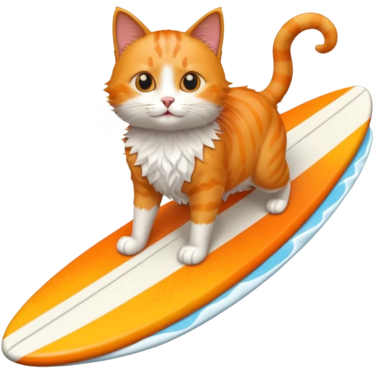 Cat riding a surfboard emoji