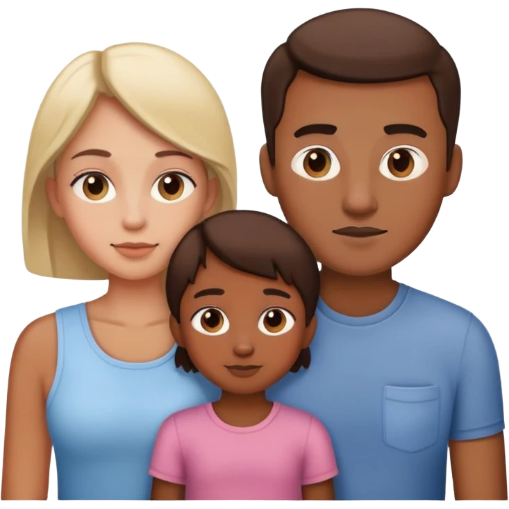Mom, brother, dad and a girl emoji