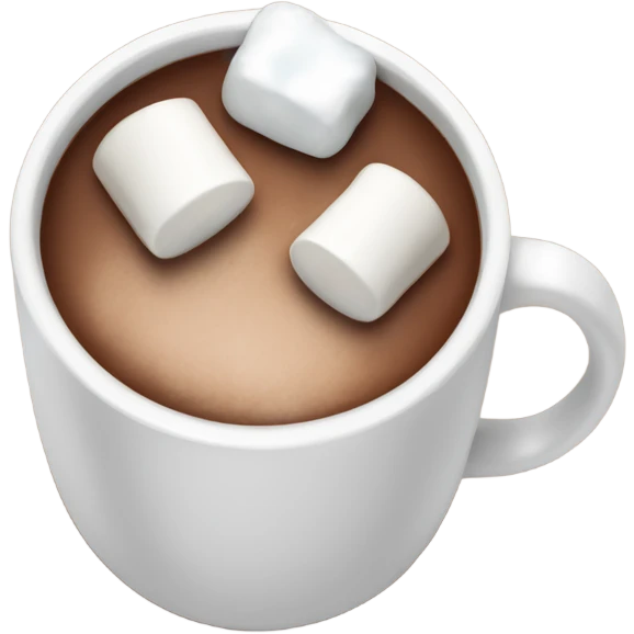 brown hot chocolate mug with marshmallows emoji