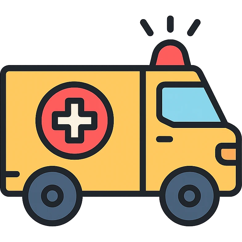 An ambulance is taking you to the hospital emoji