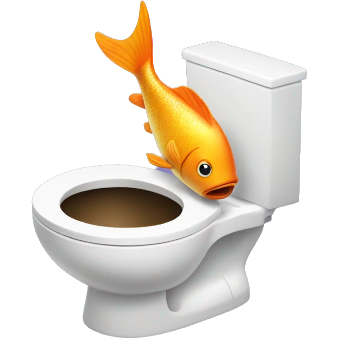 Toilet with a fish in it emoji