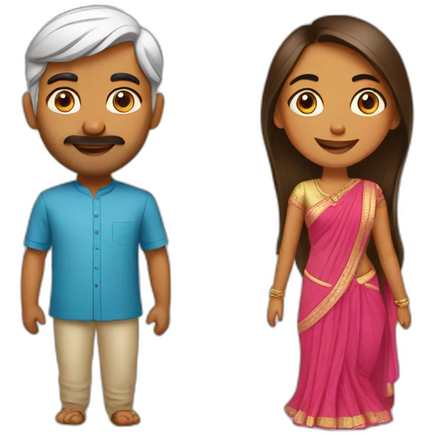 modern north indian couple  emoji