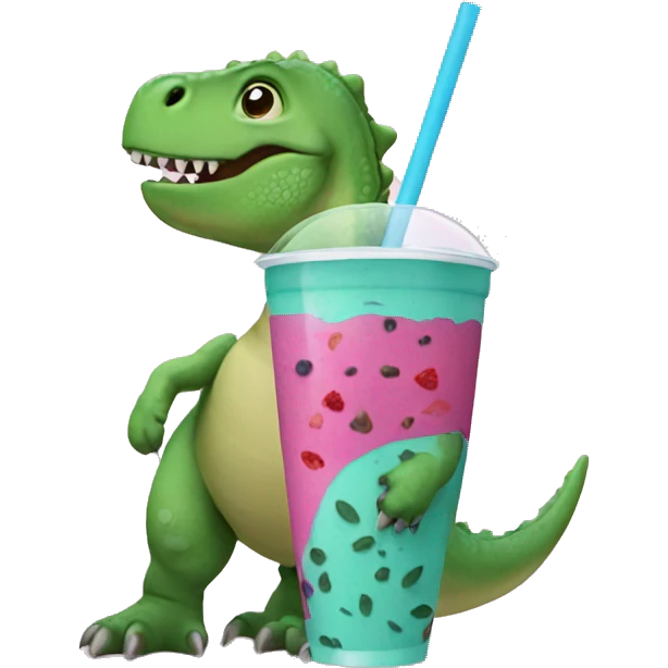 dino with smoothie emoji