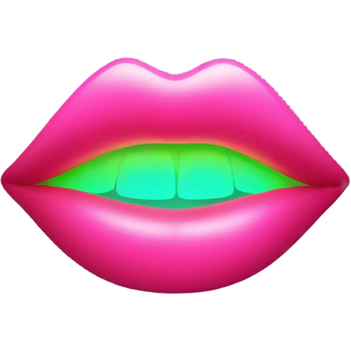Neon lips emoji