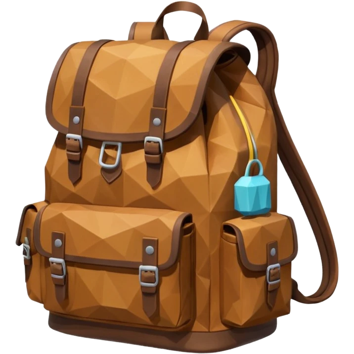backpack brown emoji low poly  emoji