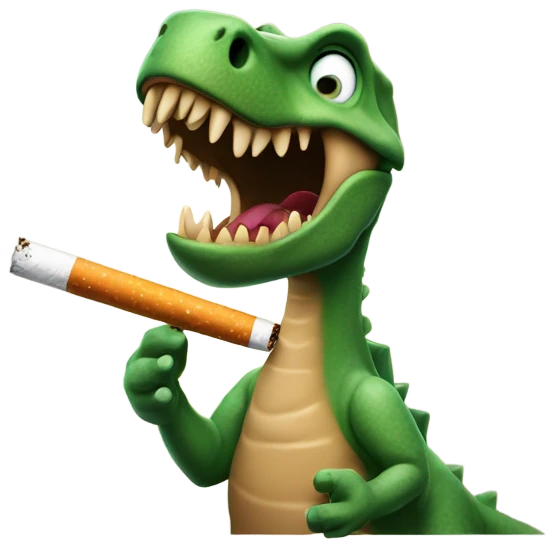 Dinosaurier mit Zigarette  emoji