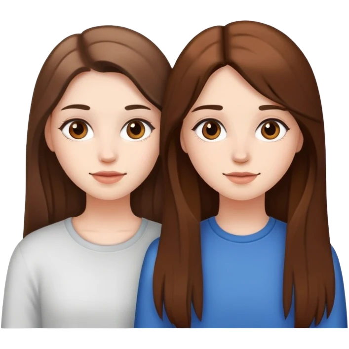 Two bestie a girl that’s white that has brown long hair  emoji