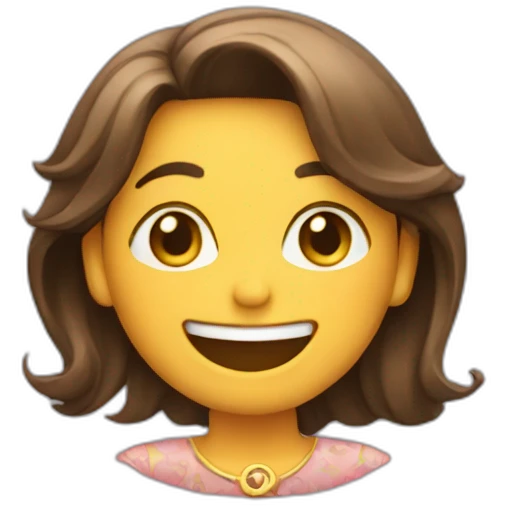 A person laughing and wearing a blouse with the letter J on it emoji