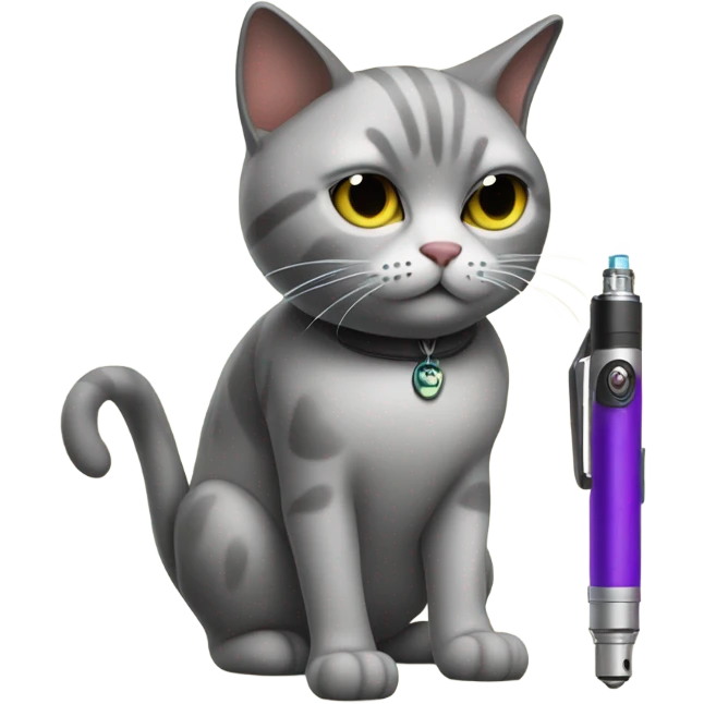 Cat with a vape emoji