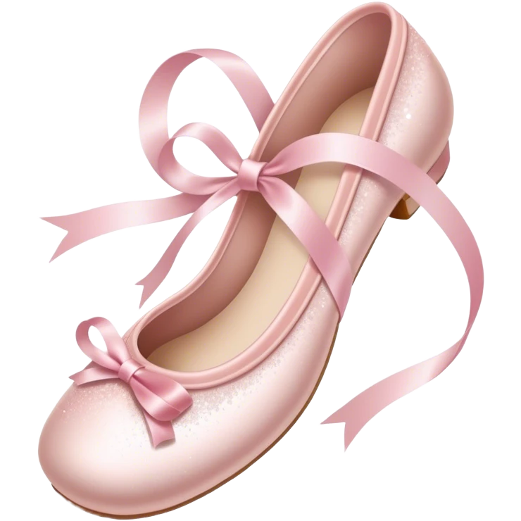 Pale pink ballet shoe ribbons, trailing stardust emoji