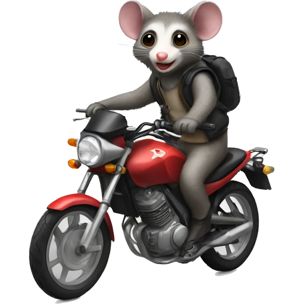 Possum riding a Honda oddessy emoji