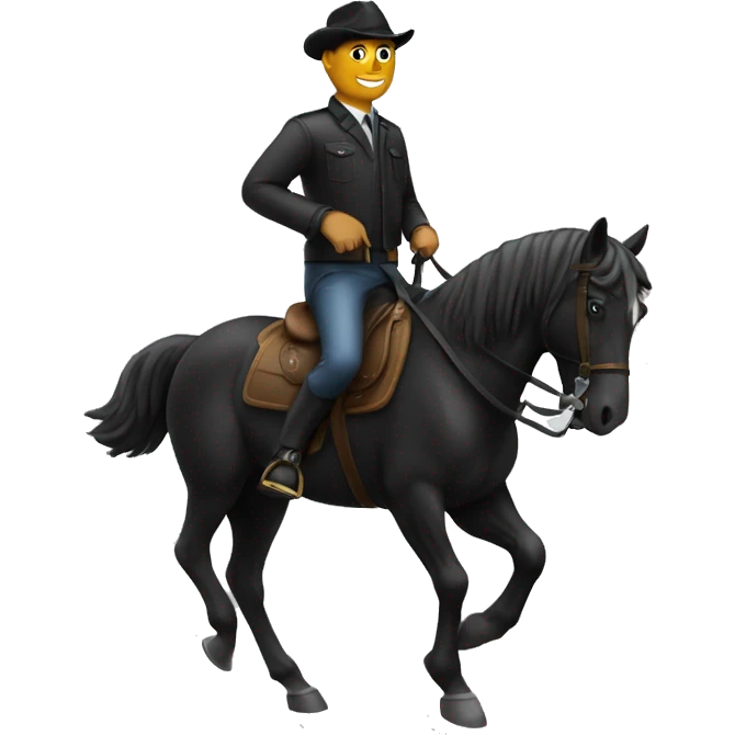 Un homme noir sur un cheval emoji