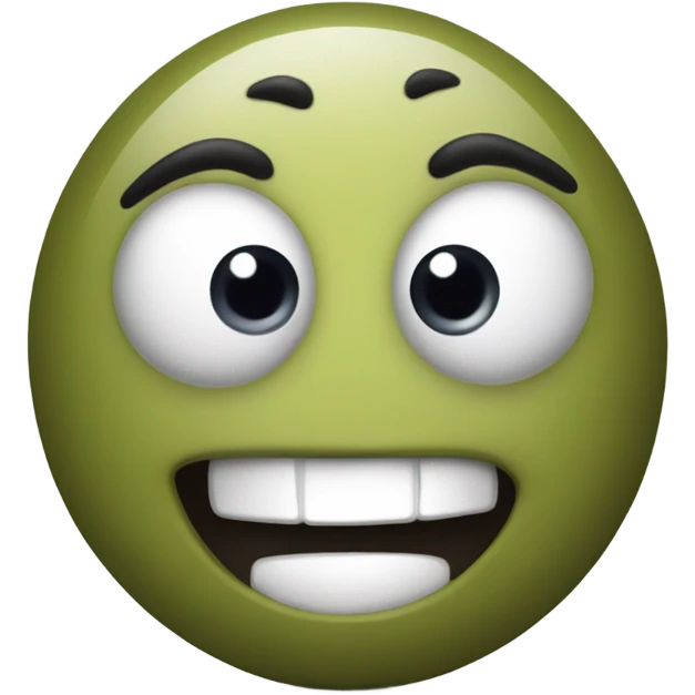 Olive with a funny face emoji