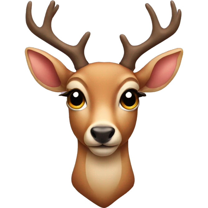 deer with eyes in the shape of heart emoji